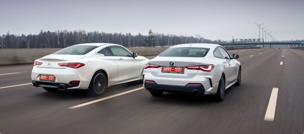 Машем из Infiniti Q60 вдогонку заднеприводному BMW 420d