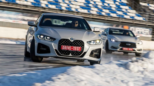 Машем из Infiniti Q60 вдогонку заднеприводному BMW 420d