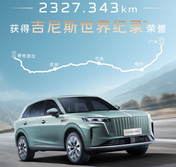 Кроссовер Hongqi HS6 поставил мировой рекорд дальнобойности